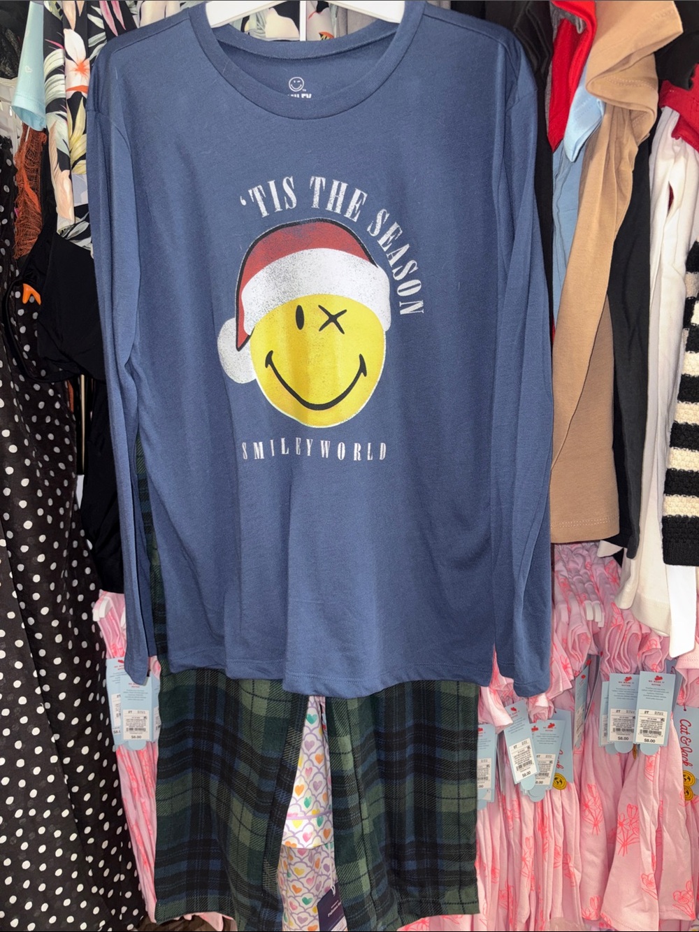 5/$10 Kids Long-Sleeve Navy Holiday Graphic Tee